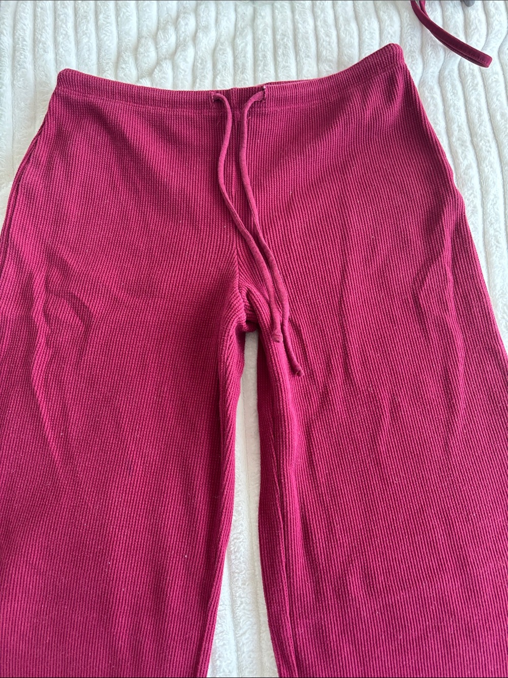 Garage Girls Ribbed Drawstring Leggings - Magenta